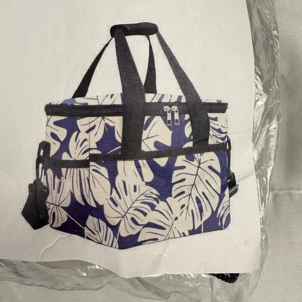 Speaqua Cooler Bag OS Blue Tropical‎ Monstera Leaf Print Insulated NEW